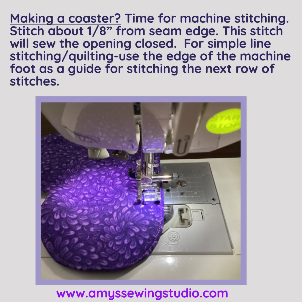 Machine Quilting Fabric Coaster-Amys Sewing Studio
